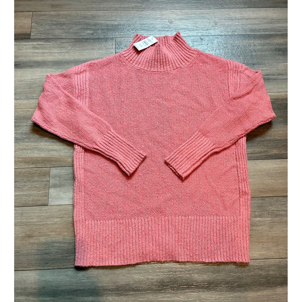 Loft Pink Marled Mock Neck Pullover Sweater XS New With Tags
